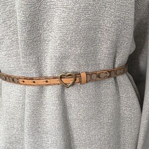 Coach Brown Belt with Heart Buckle